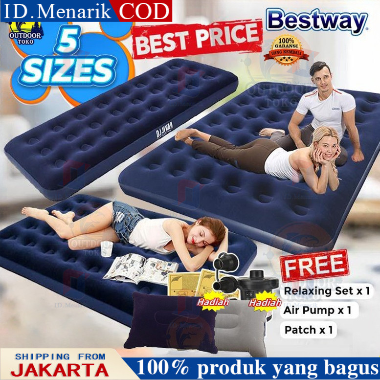 Kasur Angin / Air Bed Double Kasur Angin Bestway + pompa manual Bestway Paket Kasur Angin Double Bir