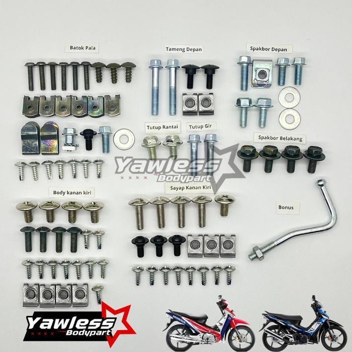 Baut Body Supra X 125 / Baut Body motor Supra X 125 Lengkap/Baut body motor Supra x 125 batman full 