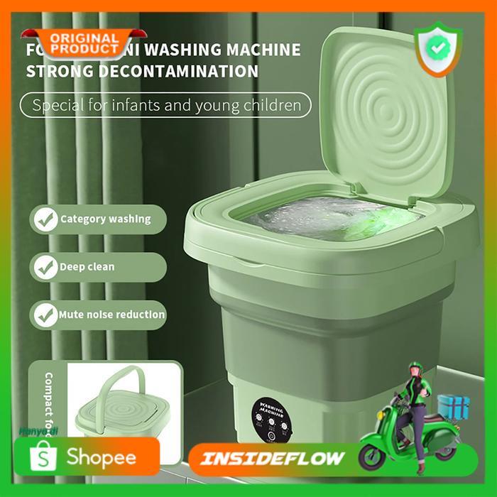 Mesin Cuci Baju Pakaian Mini Portable Lipat Folding Washing Machine Travel