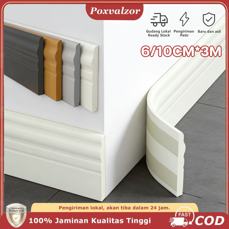 Poxvalzor 6/10CM Walpaper List Stiker Dinding Wall Border List Wall Border PVC Premium Wallborder Fo