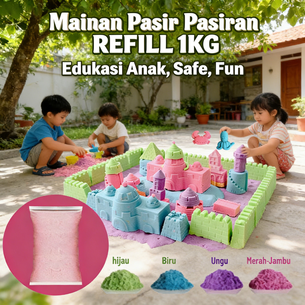 Anak Edukasi REFILL 1KG Play Sand / Mainan Pasir Pasiran Mainan Ajaib / 1KG Mainan Pasir