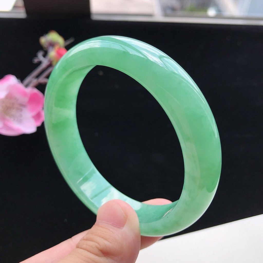 Gelang giok Myanmar gelang giok hijau penuh untuk wanita gelang giok mulia untuk wanita muda gelang 