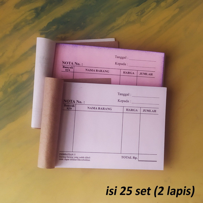 Nota Kosong Kontan Kecil Tanpa Logo Kop Penjualan Faktur Invoice Kwitansi Jual Beli Kosongan Kuitans