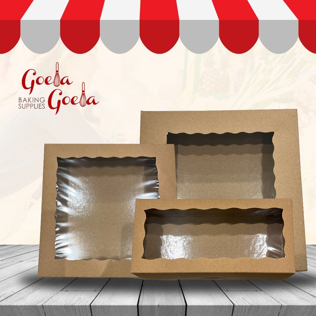 Box Kue Kotak Kue 18x18x5cm 20x20x5cm 25x25x5cm 25x25x7cm 20x10x5cm - 20cmx20cmx5cm