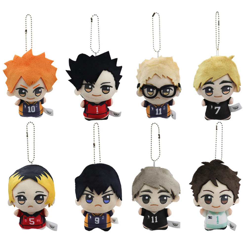 New 20PCS Kuroo Tetsurou Kozume Kenma iwaizumi Hajime Shoyo Hinata 4” 11CM Pent Keychain Plush Doll