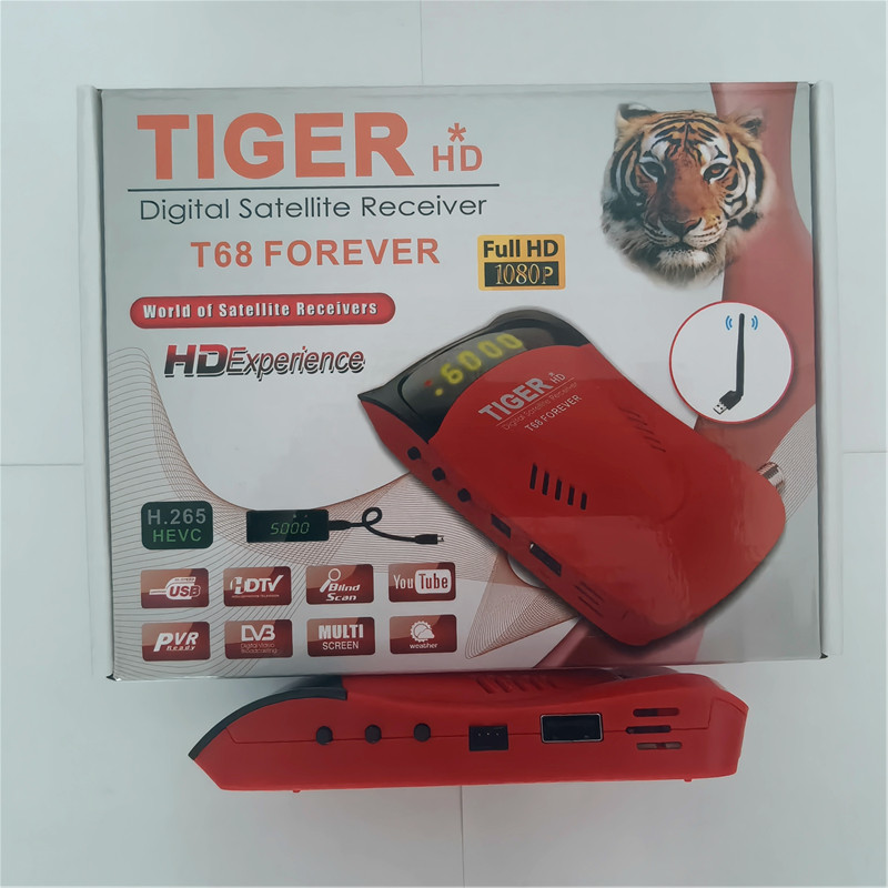 2026 Tiger HD T68  DVB-S2 HD Satellite TV Receiver H.265 HEVC Decong Equipped SEA MEA Forever IKS  P