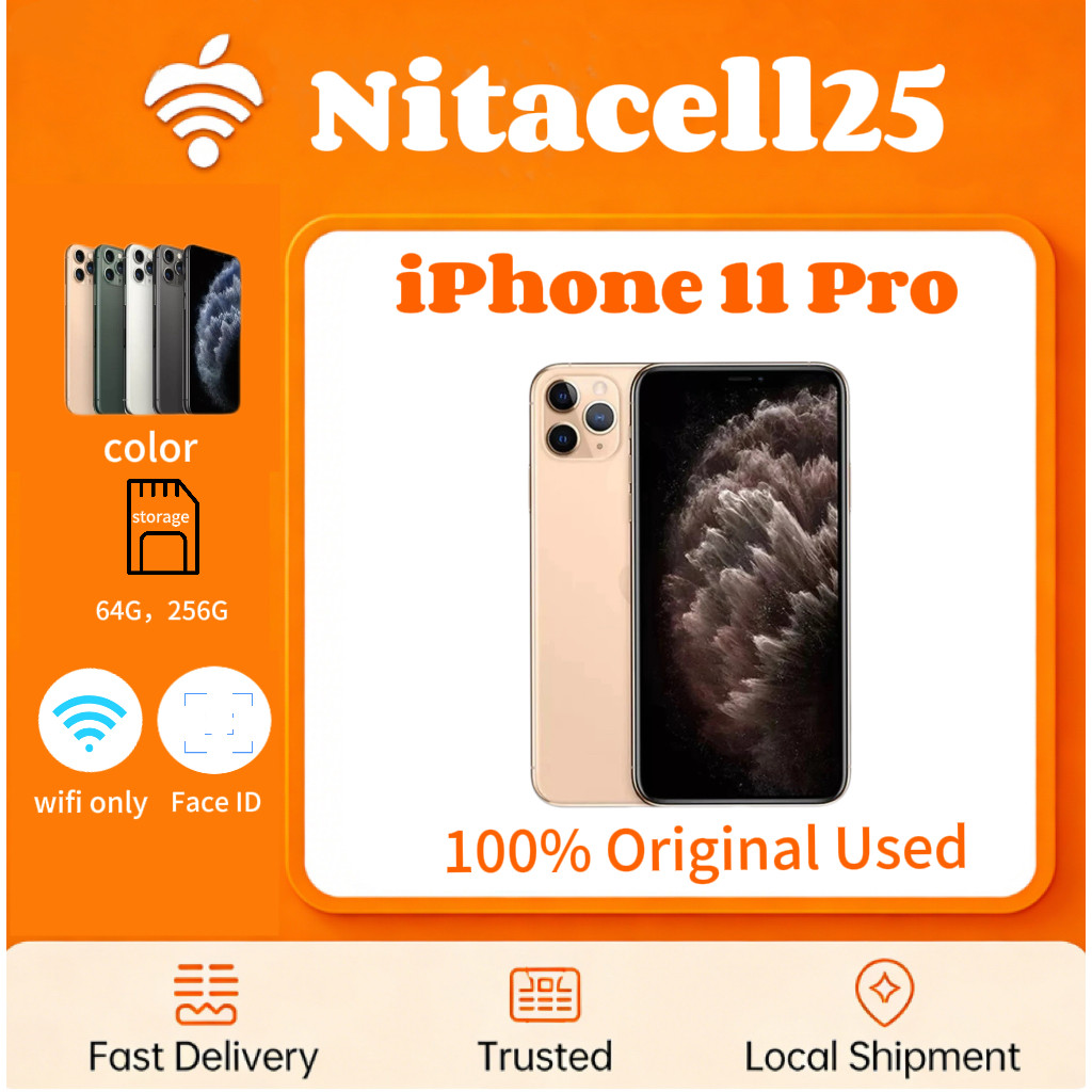IPHONE 11 PRO WIFI ONLY 64GB/256GB Bekas Second Original Mulus Fullset Game/Live/Merekam Video