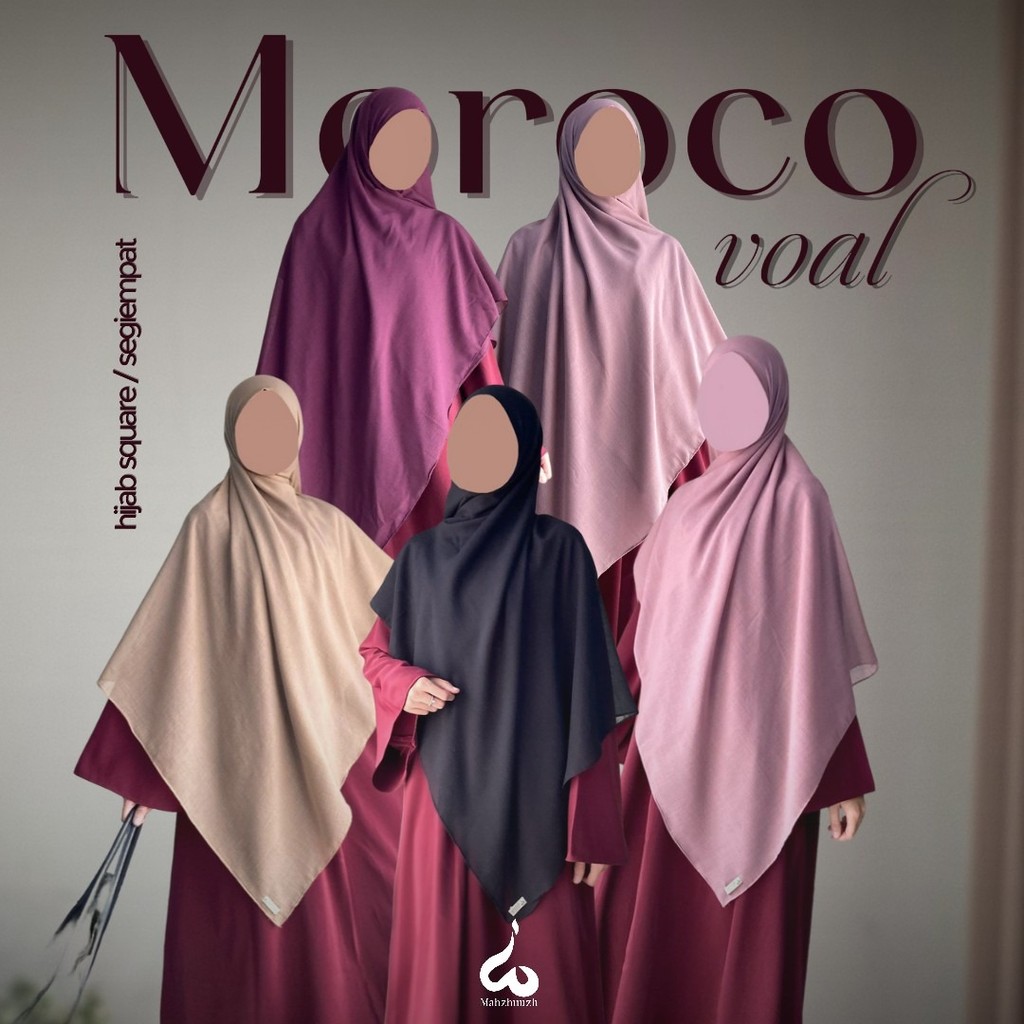 hijab square segiempat 150x150 moroco voal mahzhuuzh kotak jumbo  polos hijab syari