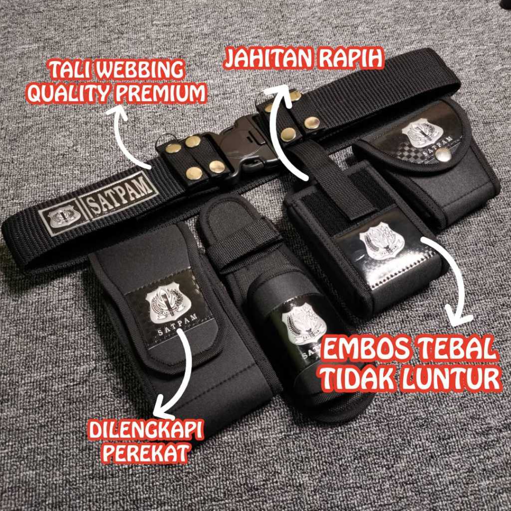 BE - Kopel Satpam Lengkap 1 Set Pdl Tebal Original Hitam Putih