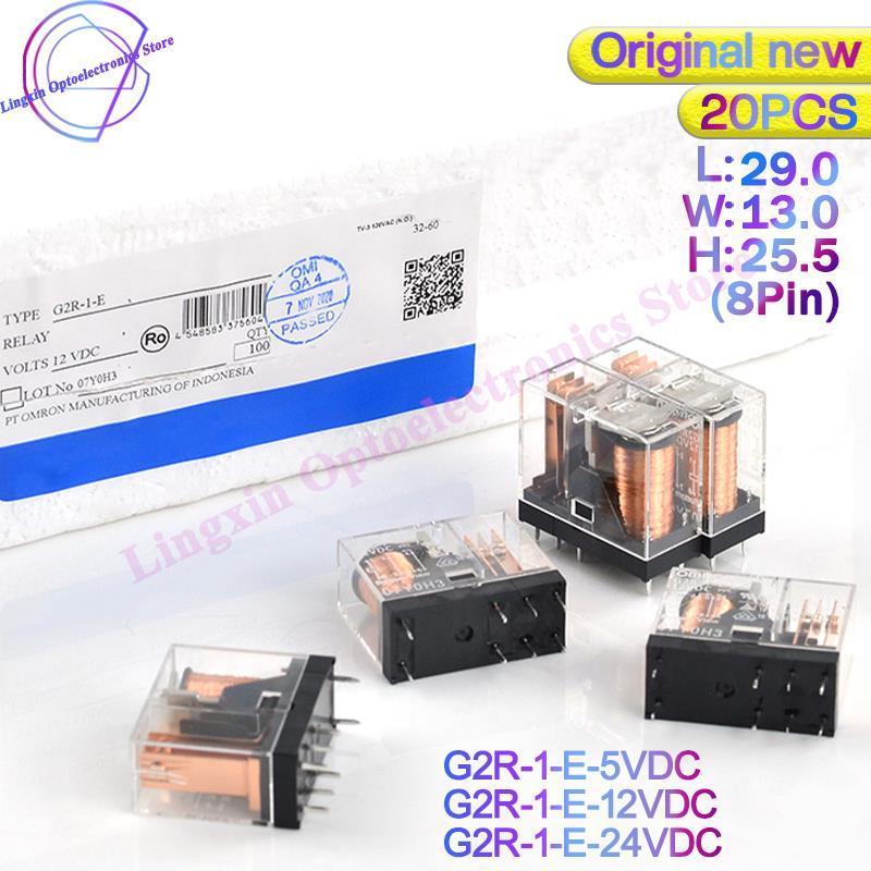 20Pcs/Lot Relay Daya G2R-1-E 5VDC 12VDC 24VDC 8PIN 16A 250VAC 30VDC Relay SPDT G2R-1-E-12VDC G2R-1-E