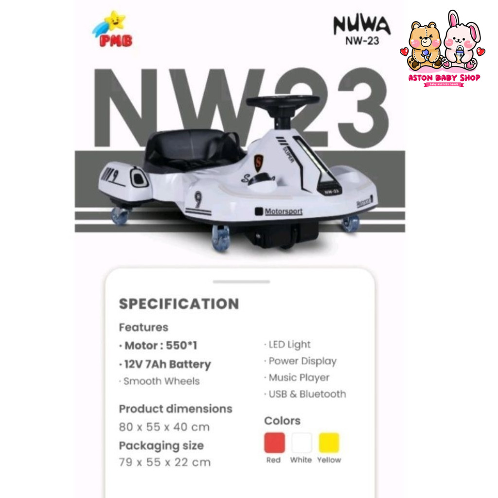 Mobil Aki GOKART PMB NUWA NW 23  NW23 NW24 NW 24 Mainan anak murah GOKART AKI MURAH
