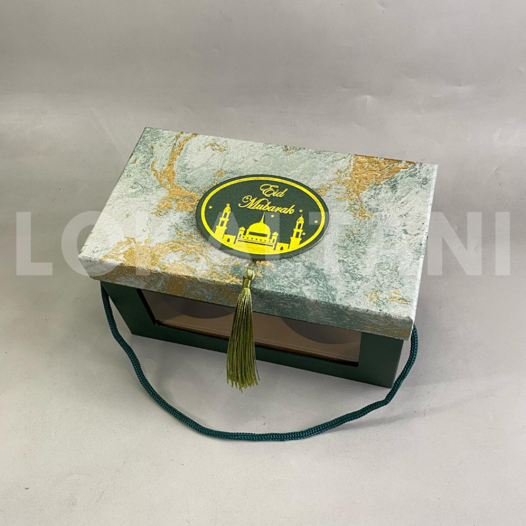 New Box Hampers Lebaran 2 & 3 Toples Jar/ Packaging Kotak Lebaran/ Box Hampers Lebaran 2 Toples 500m