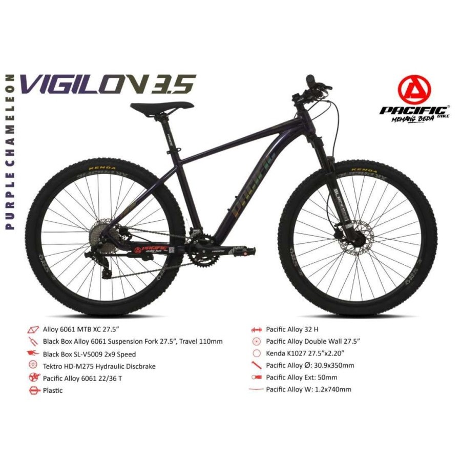 sepeda gunung MTB pacific ukuran 27,5 type vigilon 3.5 - gowes laju