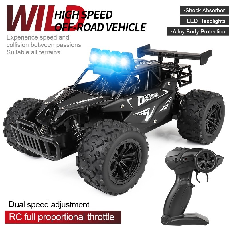 Mobil Remote Control Full Propo RC Mobil Offroad dengan Lampu LED Bodi Alloy Frekuensi 2.4GHZ