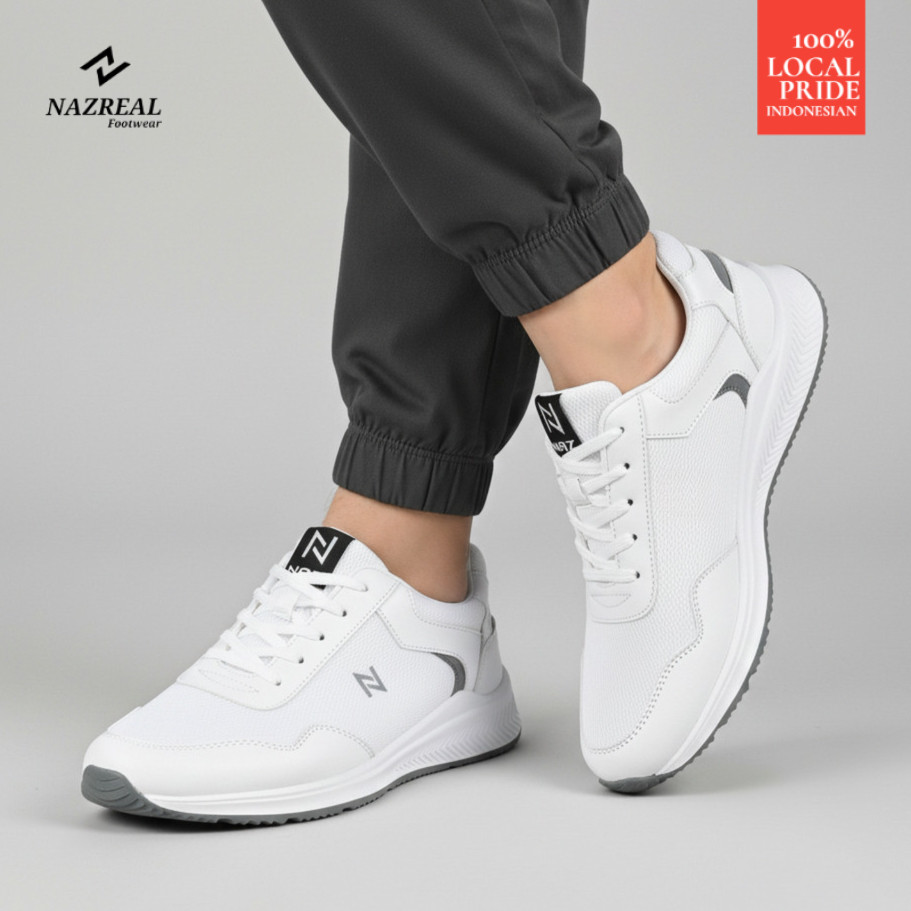 NAZ FOOTWEAR Sepatu Sneakers Casual Sporty Pria - Lucky White