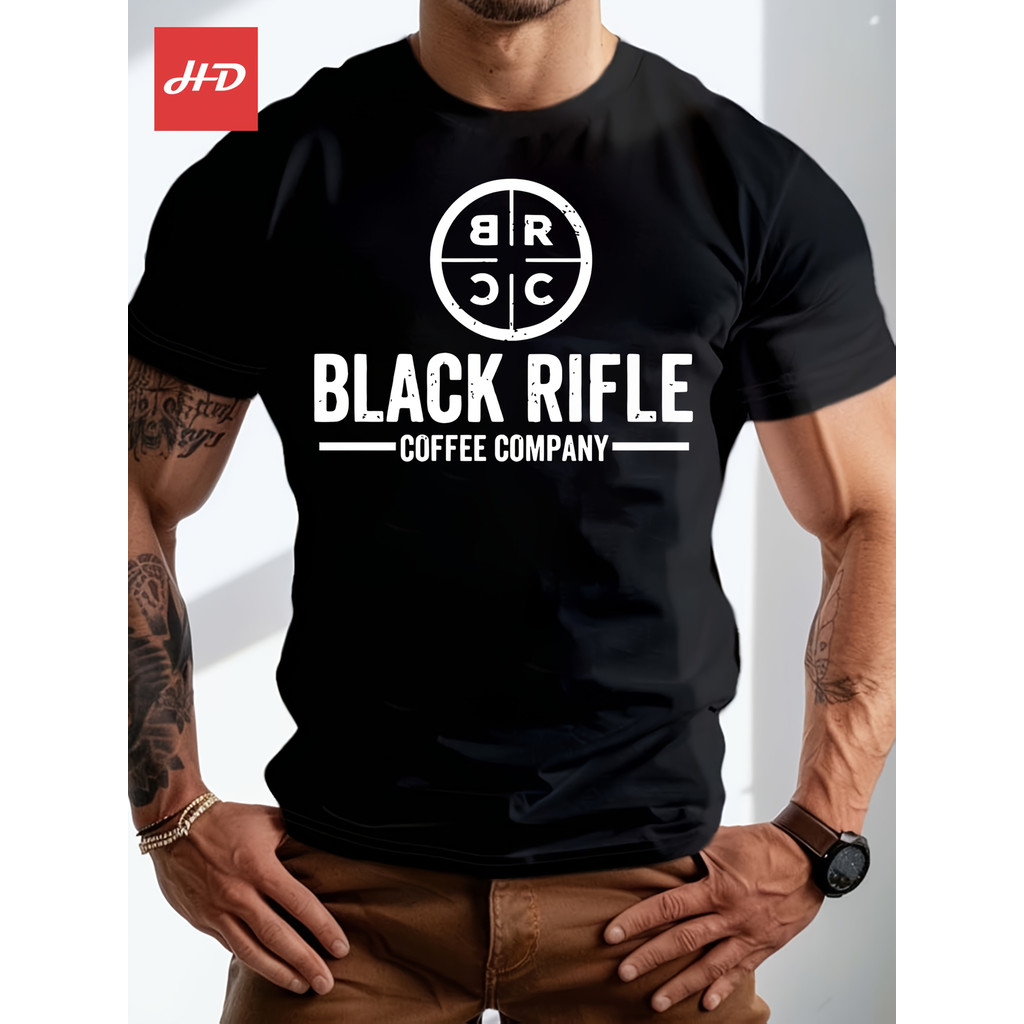 Koleksi Kaos Pria Katun Premium: Freedom Eagle (Geometris) Rifle Coffee (Logo Putih) "I'm That Guy T