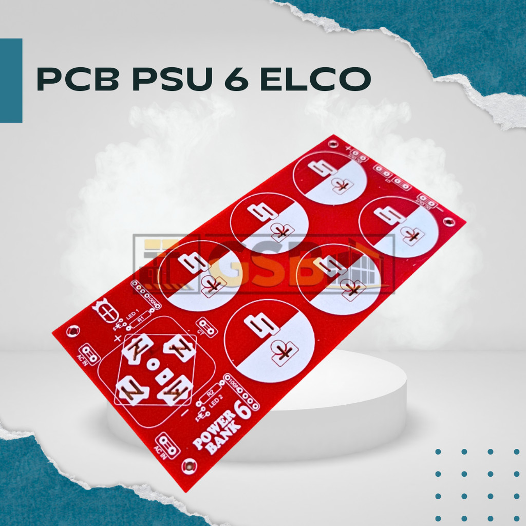 PCB Penyearah Power Supply Amplifier 6 Slot Elco AC Ke DC Dioda Bridge Kiprok