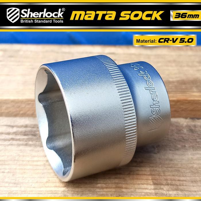 (Autotivo Mart) SHERLOCK 1/2 INCH KUNCI SHOCK 36 MM 6 PT/ MATA SOK /SOCK - 36 mm