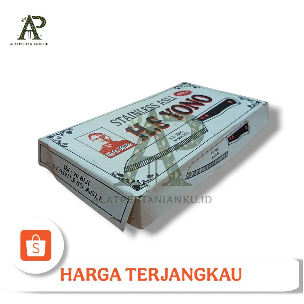 PISAU DAPUR STAINLEES ASLI H,S YONO GAGANG KAYU (ISI 20 BUAH PISAU) (ALATPERTANIANKU.ID)