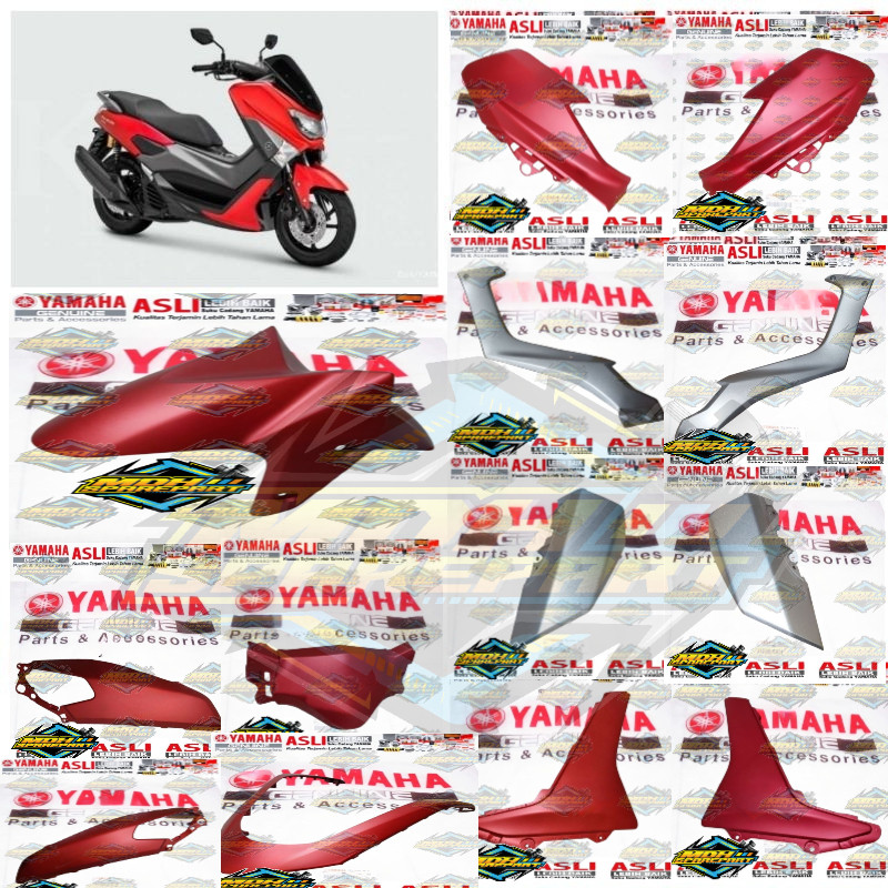 PAKET BODY BODI HALUS VARIAN NMAX OLD 2015-2019 ORIGINAL YAMAHA YGP MERAH DOFF