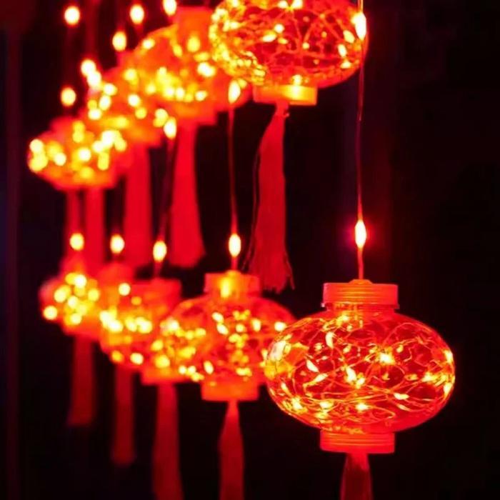 LAMPU TIRAI LAMPION LED Hiasan Imlek Sincia Lampu Hias Led Tirai Imlek