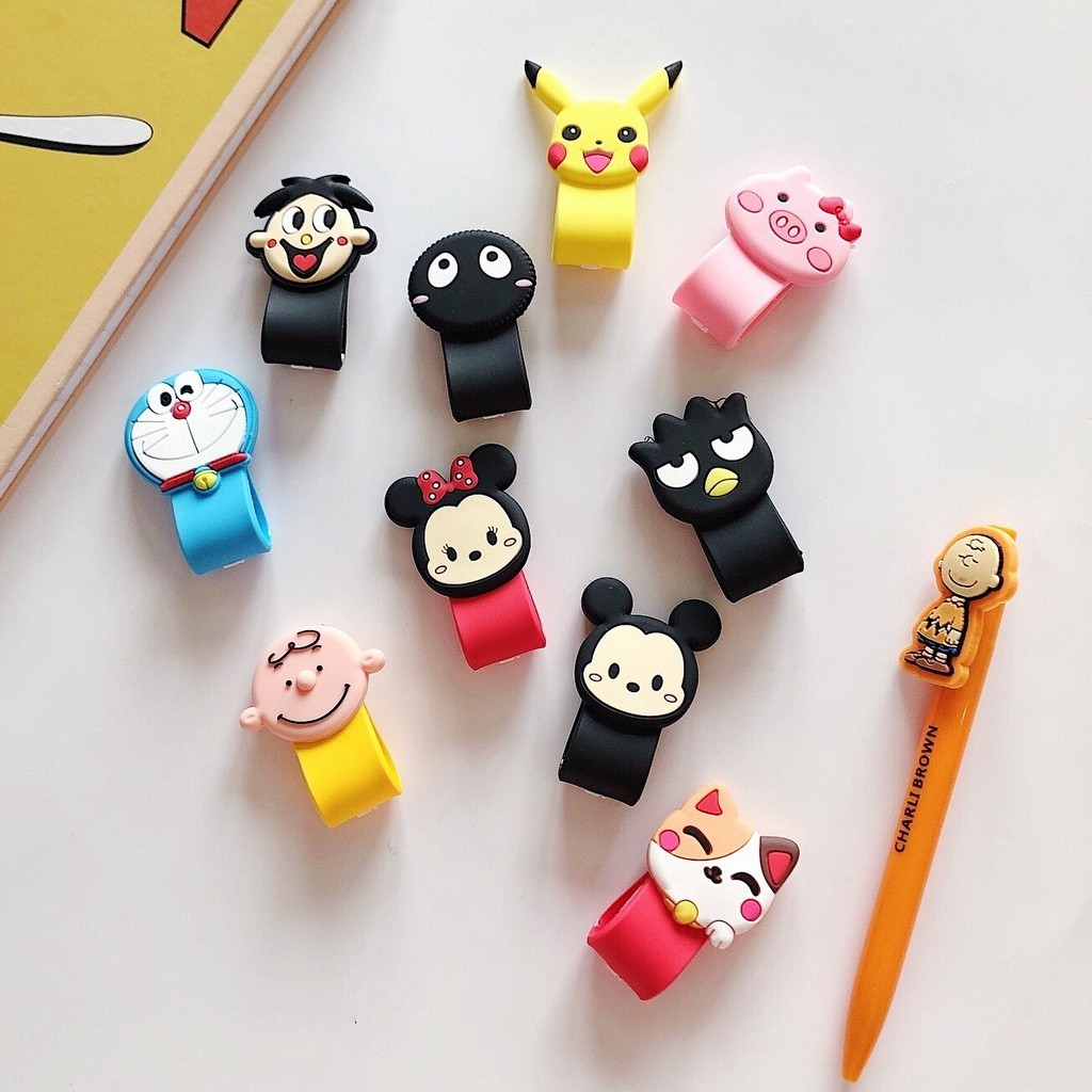 Cord Holder Cable Binder Klip 3D Penjepit Kabel / Pengikat Kabel Karakter Elastis AH066 - GO