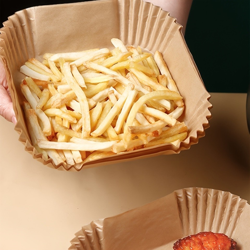 30/50/100Pcs Air Fryer Disposable Paper Non-Stick Airfryer Baking Papers Round Air-Fryer Paper Liner