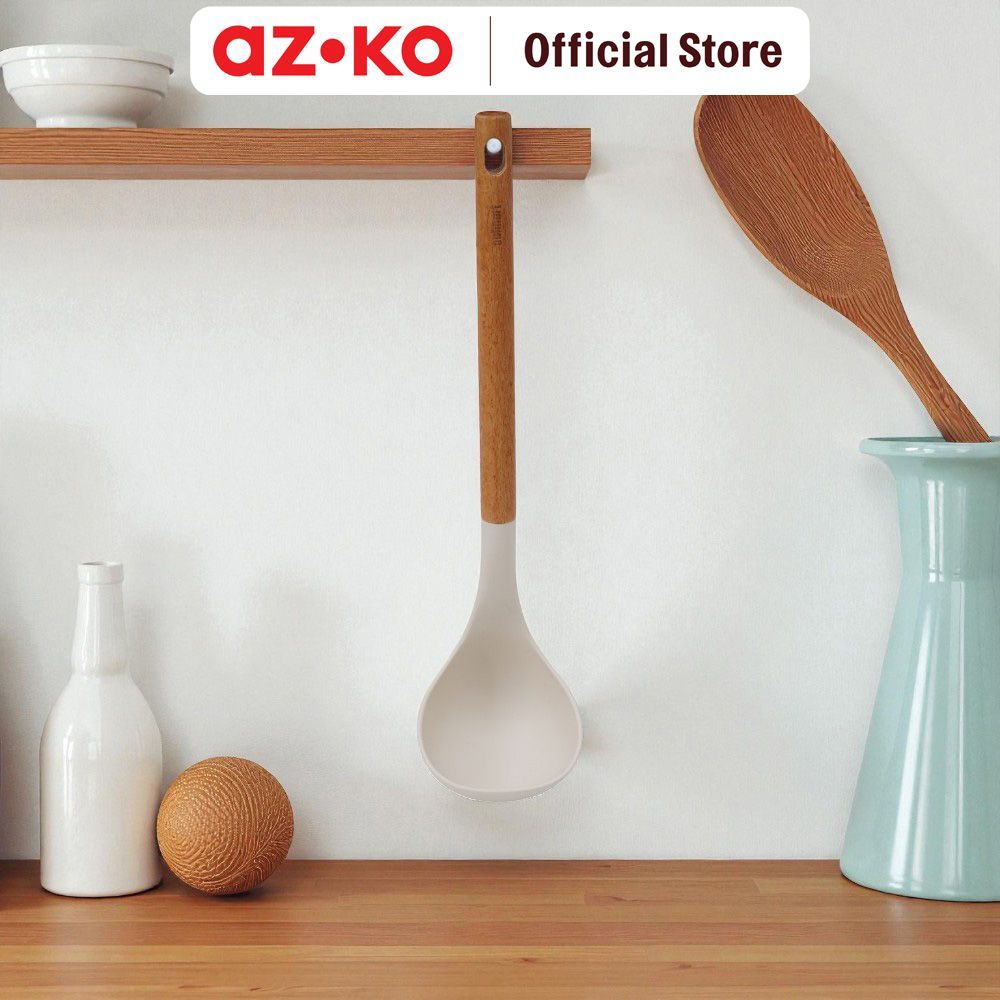 AZKO Culinart Sendok Sup Silikon - Putih Soup Spoon Kuah Sendok Cekung Alat Makan