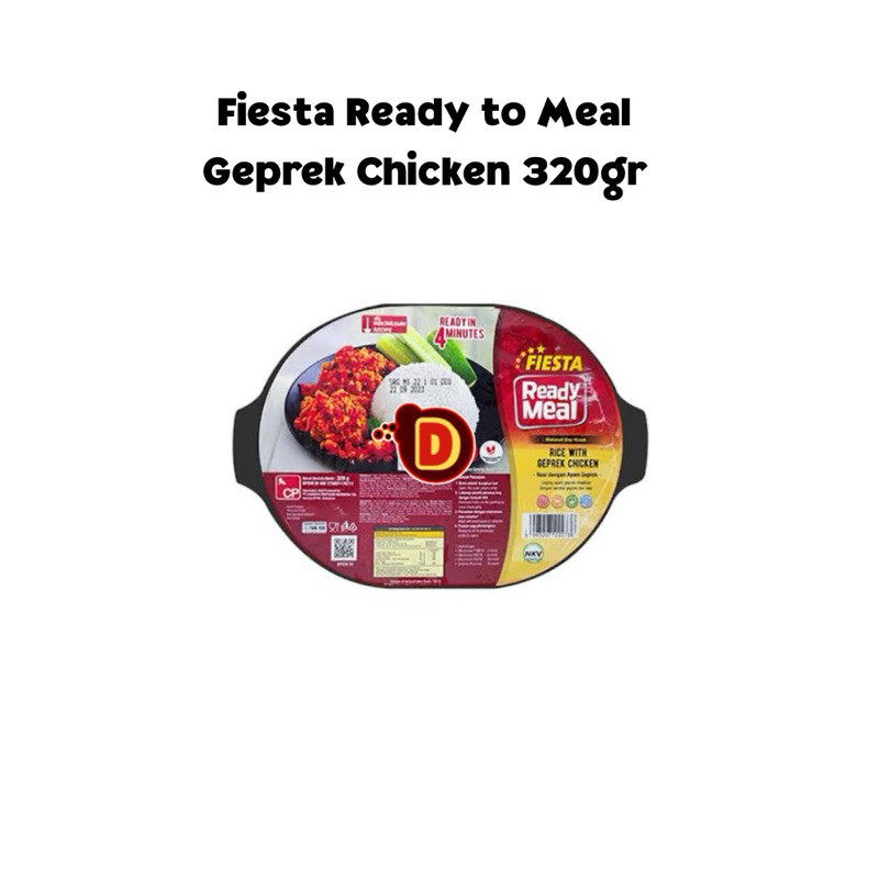 Fiesta RTM Ready To Meal Geprek Chicken 320gr Nasi Lauk Instan Ayam Siap Saji