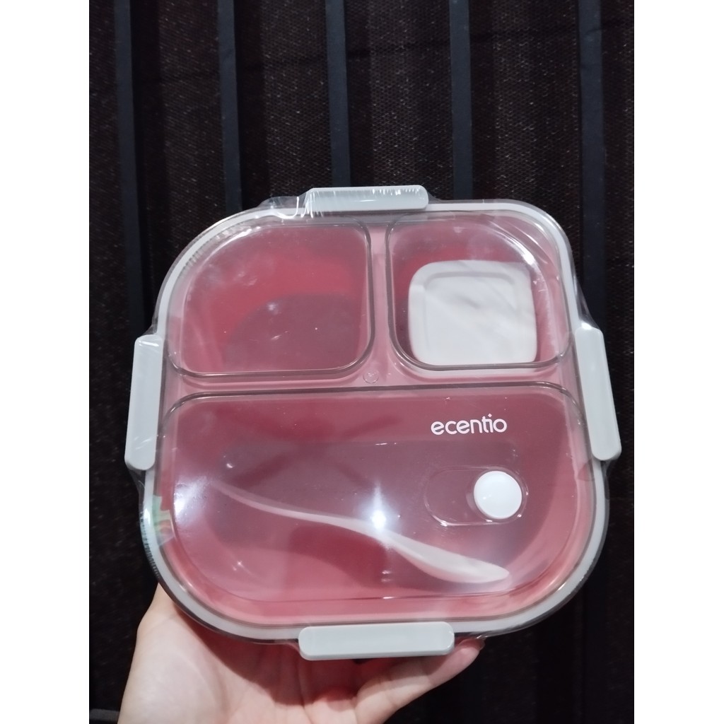 Ecentio Lunch Box 3 Grid 1100+100 ml Kotak Makan Anti Tumpah
