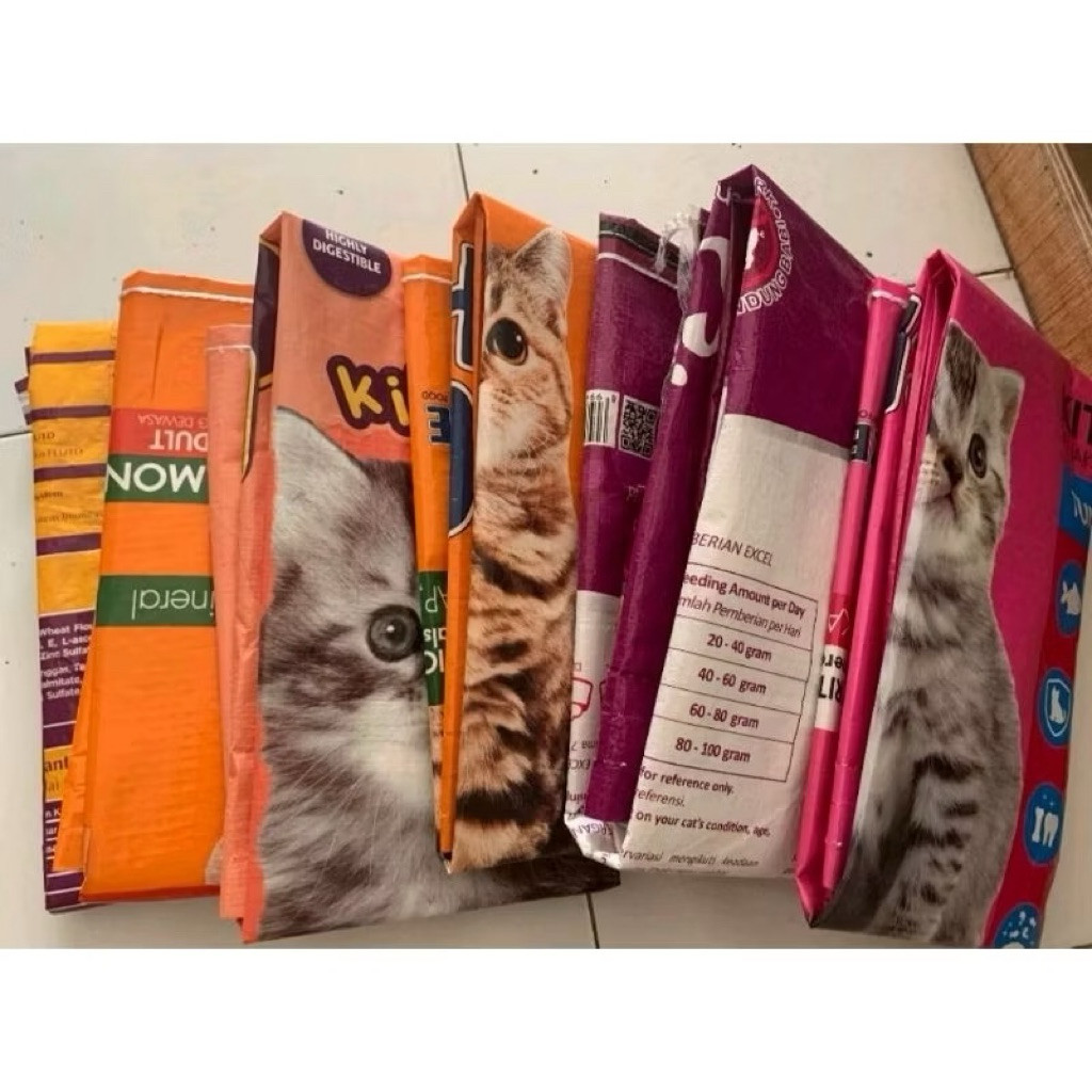 Goni bekas makanan kucing goni bersih second