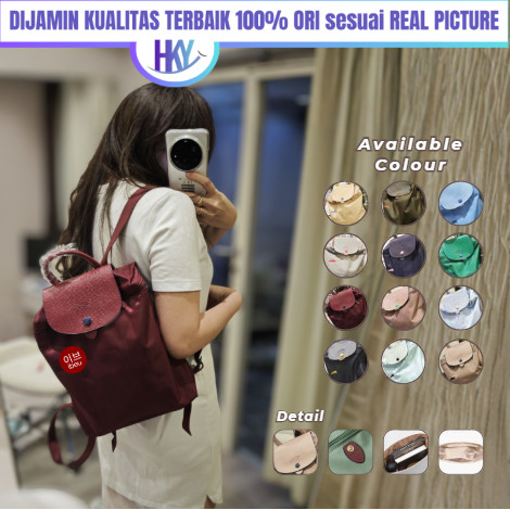 HKY Tas Ransel BackPack Wanita Kecil Mini Korea Style Premium ANTI AIR Remaja Aesthetic Kulit Asli