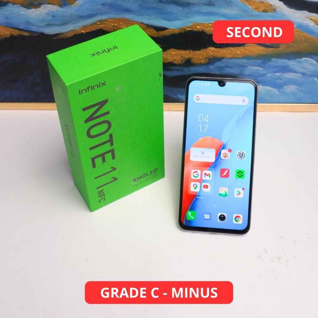 INFINIX NOTE 11 NFC 6/128 GB GRADE C - MINUS HP SECOND ORIGINAL SINAR MUTIARA CELL