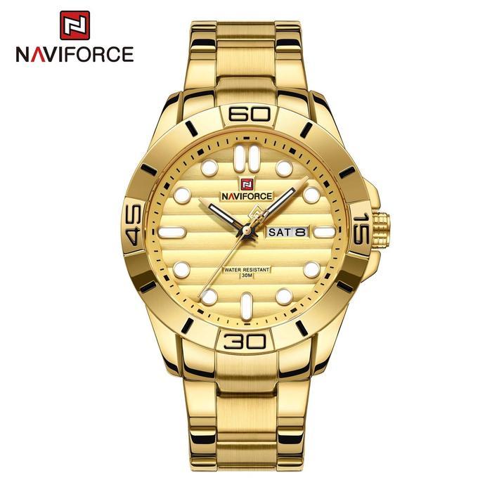 Jam Analog Pria NAVIFORCE ORIGINAL 9198 Garansi 1 tahun Stainless Steel - GP-2