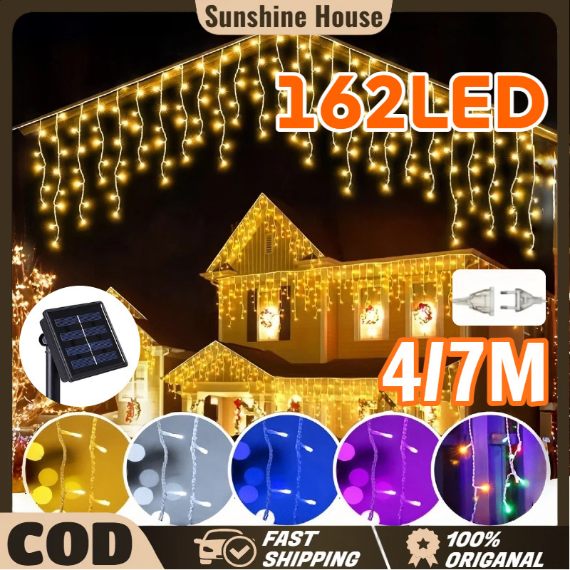 Lampu Tirai LED 96 Lampu Kelap Kelip Waterproof Outdoor Dekorasi Kamar