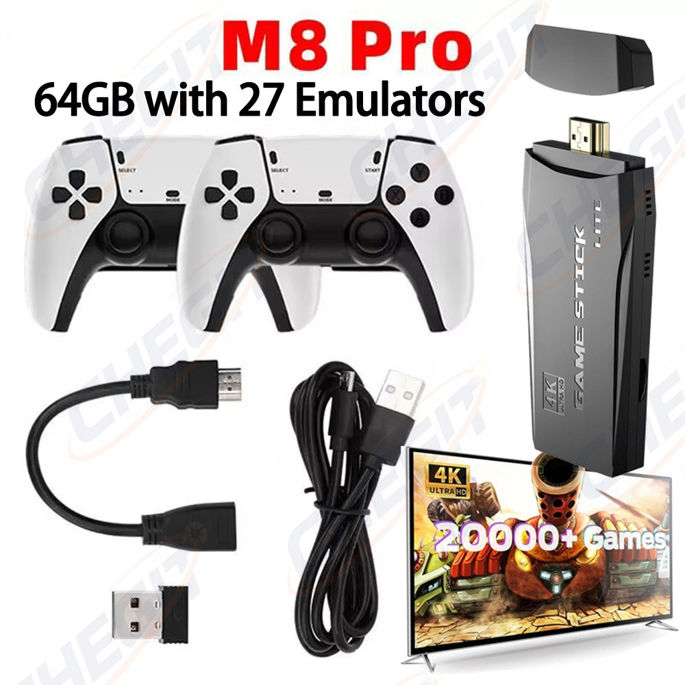M8 PRO 4K Game Stick TV Video Game Console 27 Emulators 20000 Games Retro Handheld Game Player M8pro
