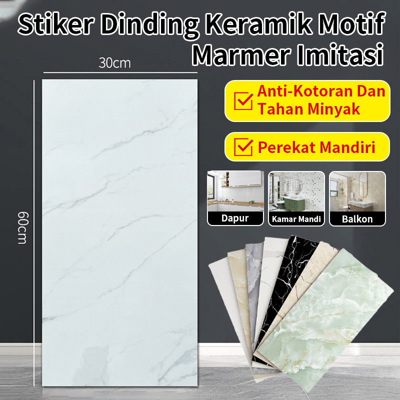 [30cmx60cm] Wallpaper Dapur Stiker/Wallpaper Marmer/Stiker Kabinet Meja Makan/Lembar Wallpaper Dindi