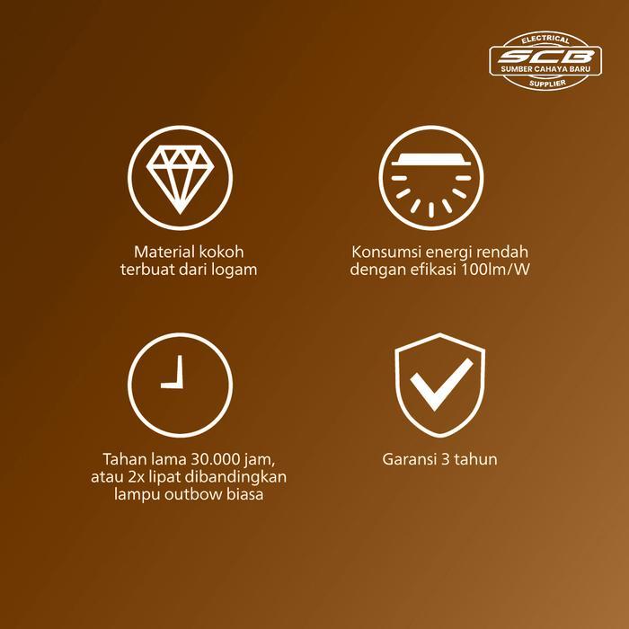 Lampu Plafon Philips LED Downlight Outbow DN027C 12 Watt - Caha - Putih