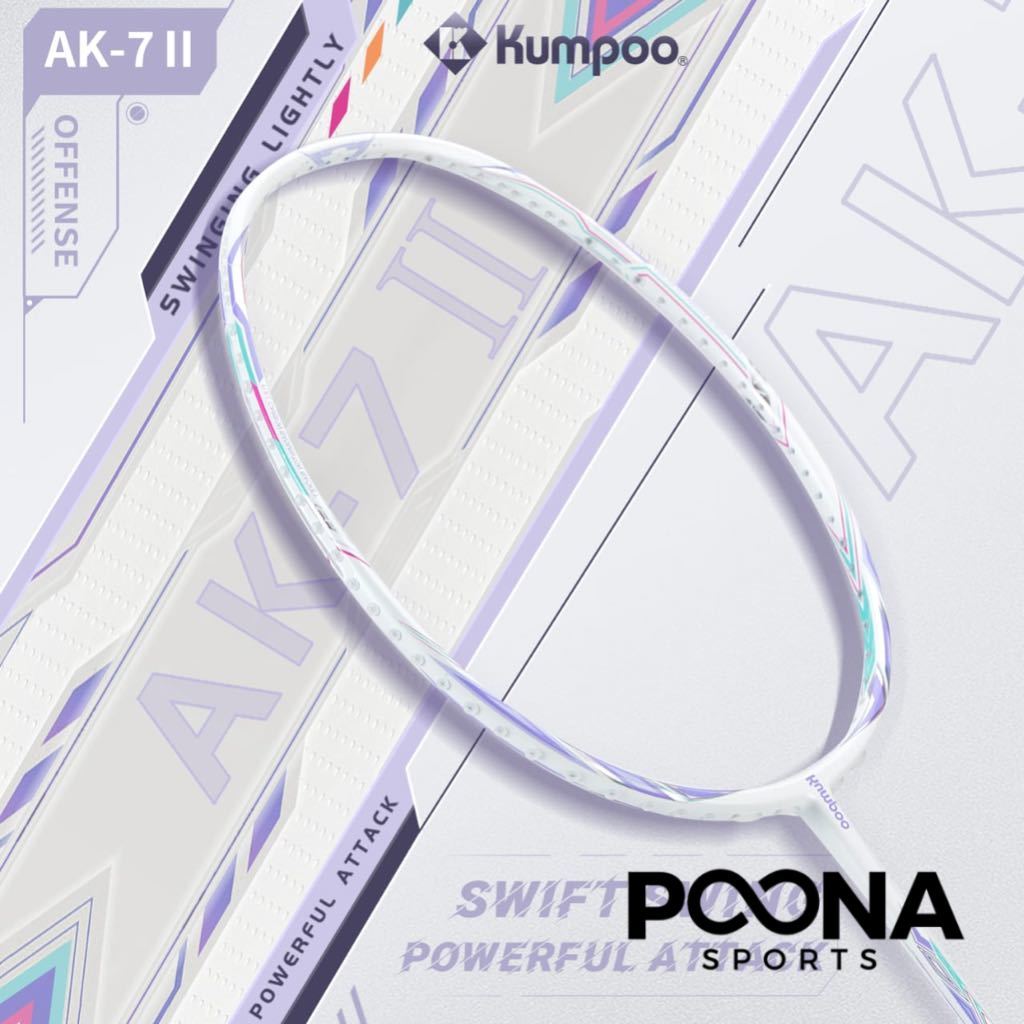 Kumpoo Badminton Racket Ak-7 Gen II Power Control 4U 5U 30lbs | Raket Bulutangkis Ak7 Gen 2 30 lbs