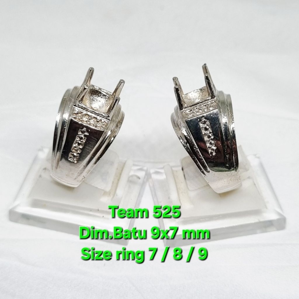 Ring emban alpaka super dim 9x7 mm cakar gigi motif tengah / pengikat ring cincin batu akik eceran r