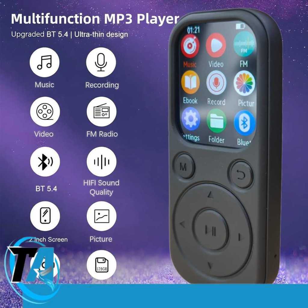 Yoidesu MP3 Digital Audio Player HiFi Bluetooth MP4 2 Inch 210mAh - SD-09