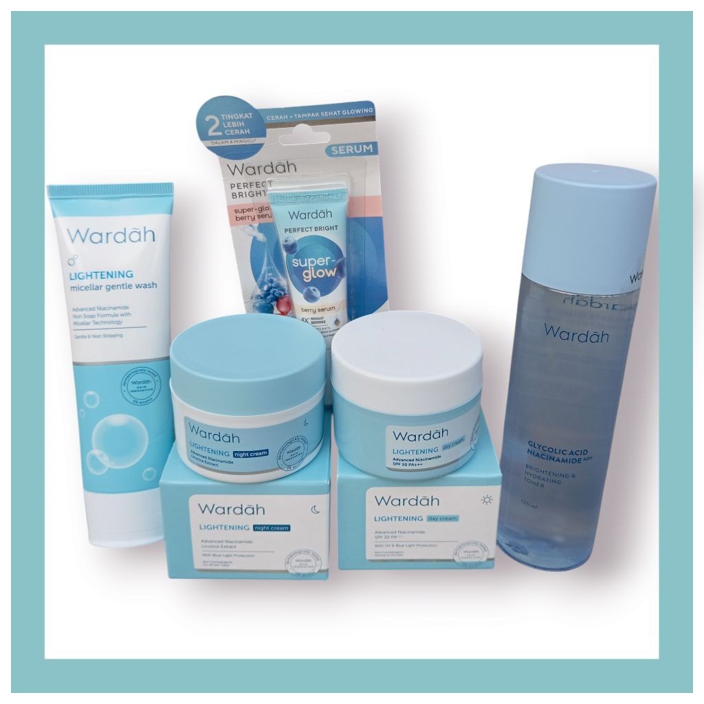 Paket Wardah Lightening Series 1 satu paket murah Skincare / Paket Wardah Hemat mencerahkan Wajah