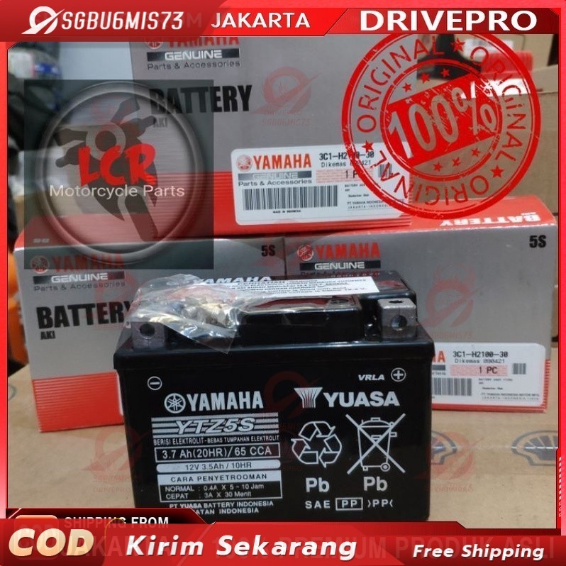 [ %] READY STOK Aki Kering Motor YTZ5S Yuasa Asli Yamaha Vixion, Fino, Mio J, Mio Z, Mio GT, Soul, M