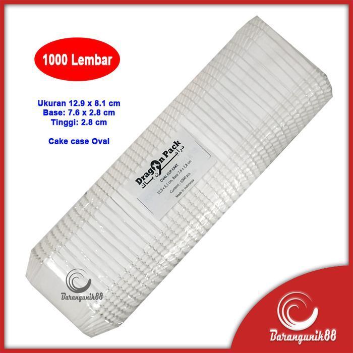 FLAVORIX Kertas Bolu Kukus Oval 129mm 1000 Lembar Risol Cake Case Cup Cake - Putih (GP), 129mm