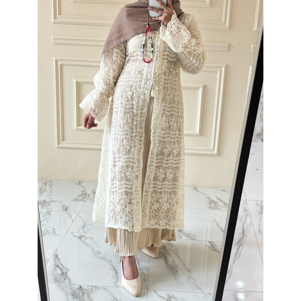 (READY SIAP KIRIM/BISA COD)ASTRID LONG OUTER BY NOVII SHOP/cheraya tunik/tunik lebaran/long tunik/tu