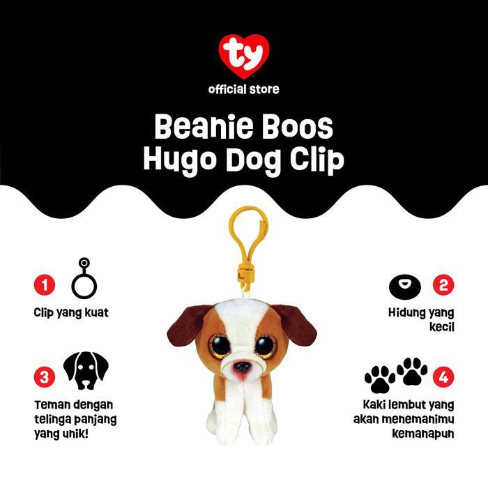 TY Beanie Boos Hugo Dog Keychain - Gantungan Kunci Boneka Anjing