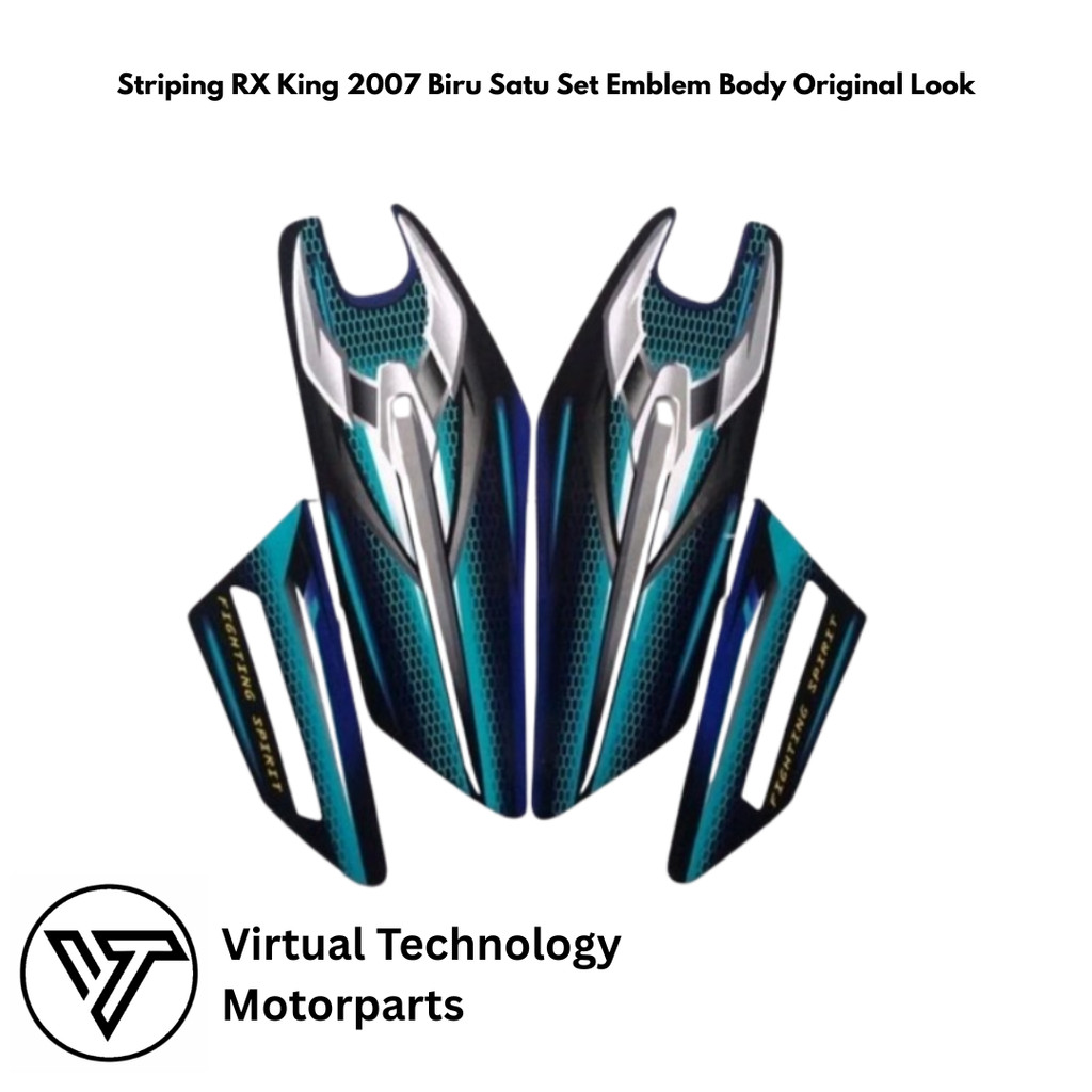 Striping RX King 2007 Biru Satu Set Emblem Body Original Look