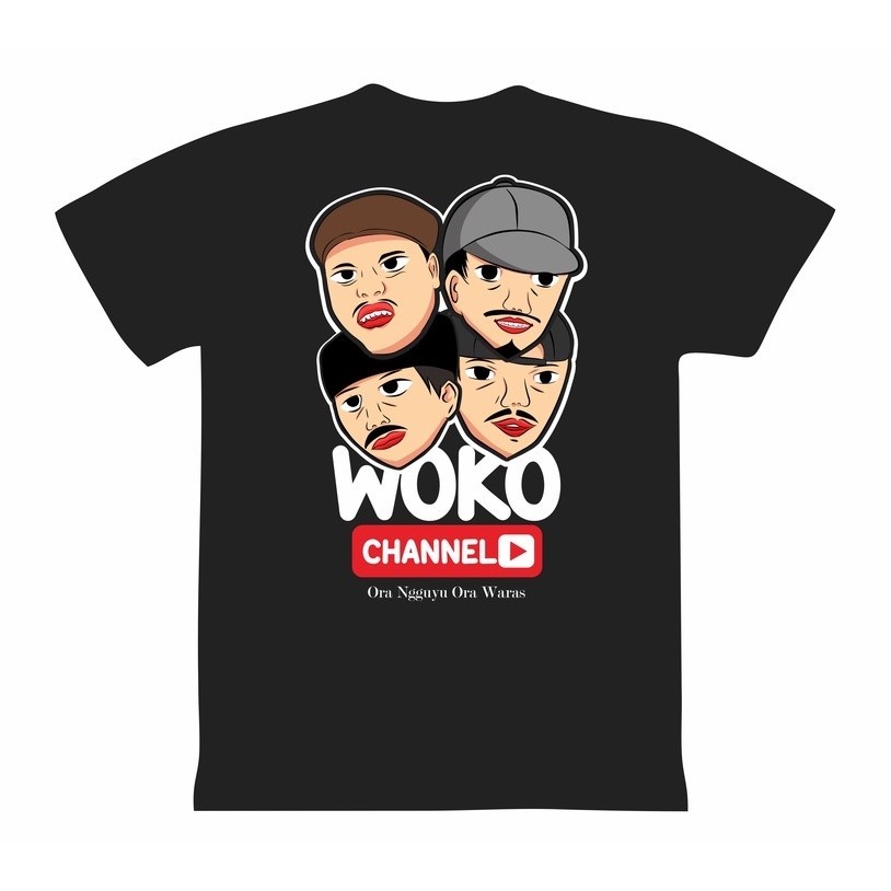 KAOS HITAM WOKO CHANNEL - KAOS PRIA KAOS STEETWEAR KAOS AESTHETIC PAKAIAN ATASAN OVERSIZE