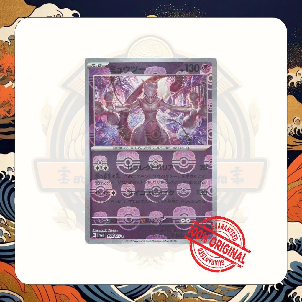TCG Pokemon Origin PSA 9 Mewtwo R 150/165 SV2a-Ma Card Japan Holo Kartu Games Kolektor