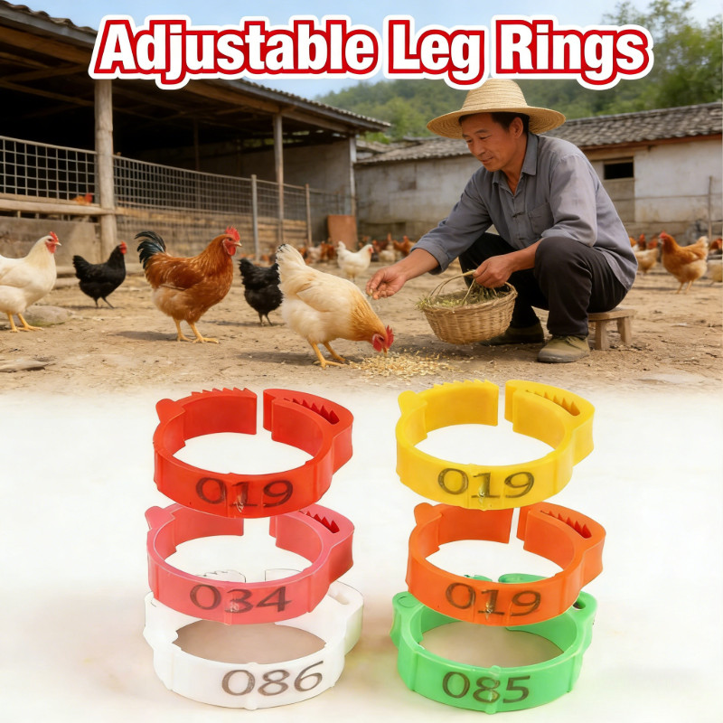 100pcs Cincin Kaki Unggas Plastik Bernomor Warna Custom untuk Bebek Ayam Angsa Puyuh Kenari Ring Pet